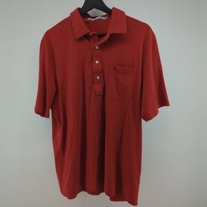 Criquet Golf Polo Performance Shirt Pima Cotton Short Sleeve Red Mens Size Large